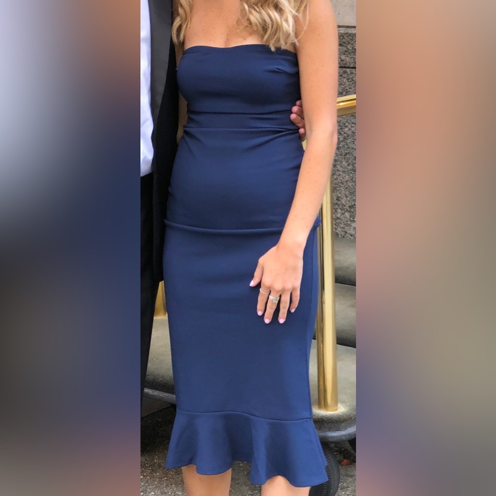 Dark blue midi dress